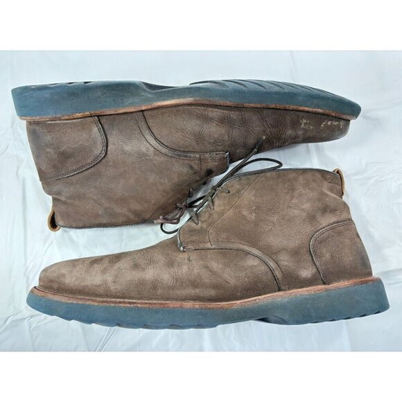 CLARKS Men's FULHAM HI BROWN NUBUCK LEATHER Chukka BOOTS SIZE10 - Picture 10 of 13